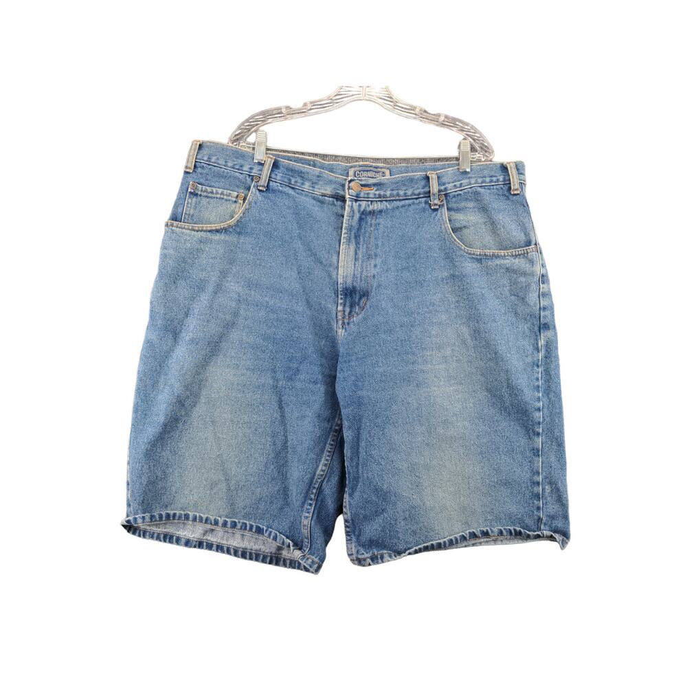 VTG Mens Corniche Jean Shorts Size 44 Blue 5 Pocket Logo Denim